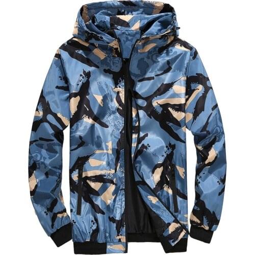 Wind Breaker Jacket Men Hoodie Men Hip Hop Streetwear Jacket Zipper Camouflage Autumn Thin Casual Coat Bomber Jaqueta Masculina