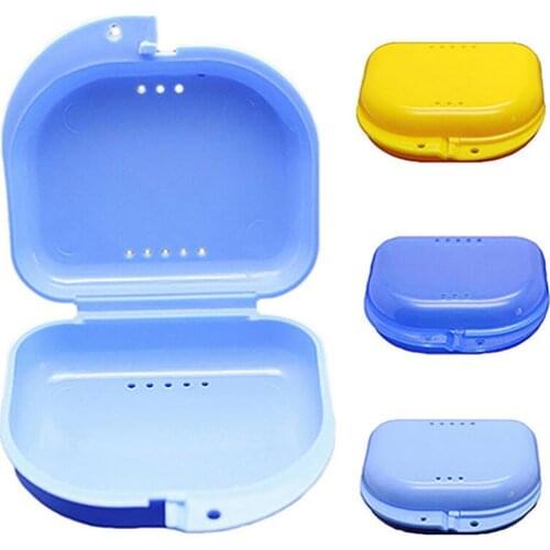 1Pcs Random Dental Orthodontic False Tooth Retainer Denture Storage Case Container Tray Portable Denture False Tooth Container