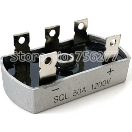 10pcs/lot 50A 1200V Aluminum Metal Case 3 Phase Diode Bridge Rectifier 50Amp SQL50A Module