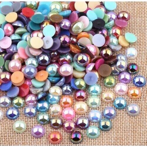10000pcs Half Round Magic color Pearl Bead Button For Sewing UV Epoxy Filler Resin Jewelry Making Craft Nail art Accessories