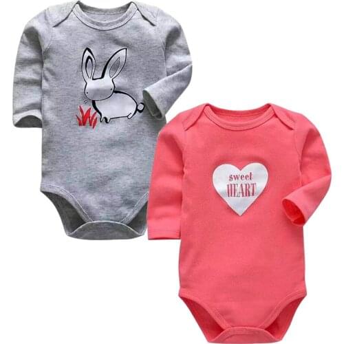Newborn Bodysuit Baby Babies Bebes Clothes Long Sleeve Cotton Printing Infant Clothing 2pcs 0-24 Months