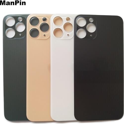 3pcs/lot for iPhone 11Pro Max Back Glass LCD Screen Broken Battery Back Cover Lens With Big Hole Mobile Phone Repair Spare Parts