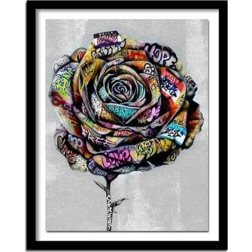 5d diamond bead painting kits diamond painting stitch rose flower with letters wall painting embroidery art hobby decor ASF676