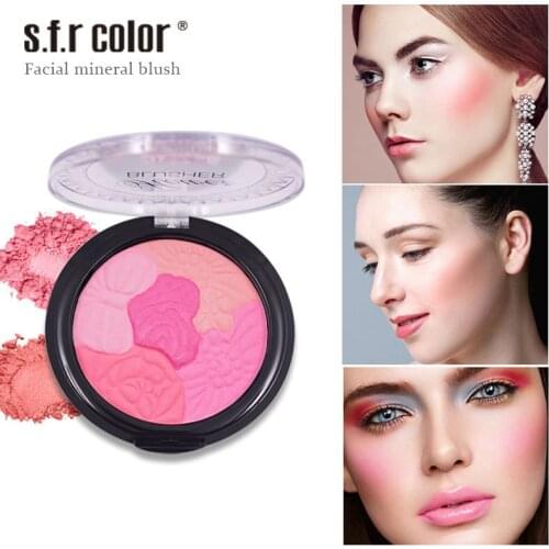 9 Colors Blush Makeup Palette Mineral Powder Red Rouge Lasting Natural Cream Cheek Tint Orange Peach Pink Blush Cosmetic TSLM1