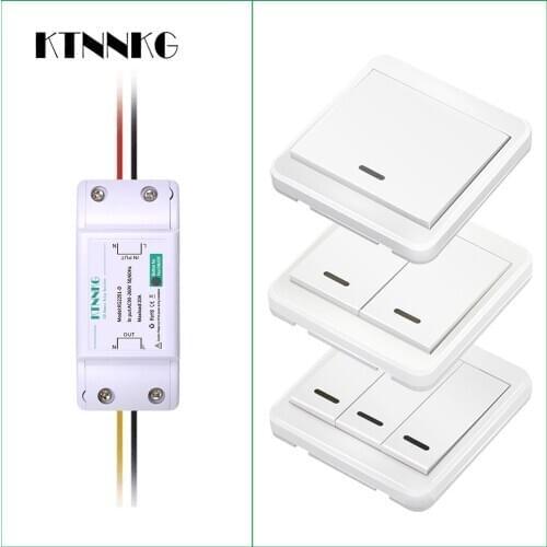 Default on 433Mhz 220V 1Gang smart home light switch wireless remote control for LED fluorescent chandeliers, large fans