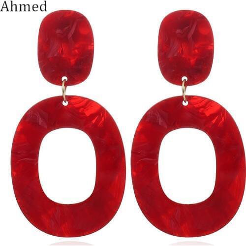 Ahmed Bohemian Resin Drop Earrings Jewelry Earrings for Women Hot Sale Oval Pendant Dangle Earrings Wedding Gift Wholesale