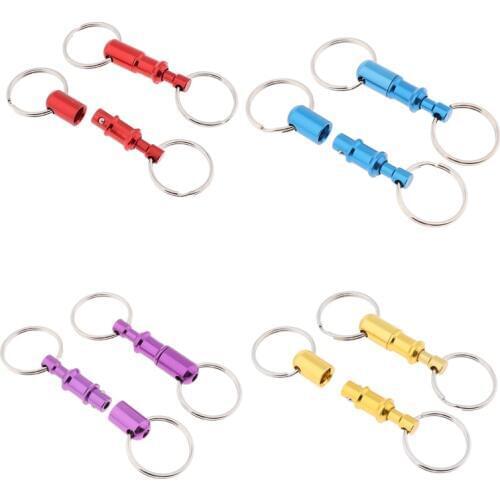 2Pcs/pack Key Chain Key Ring Quick Release Keychain Pull-Apart Removable Keyring with Two Heavy Duty Split Rings Key Accessories