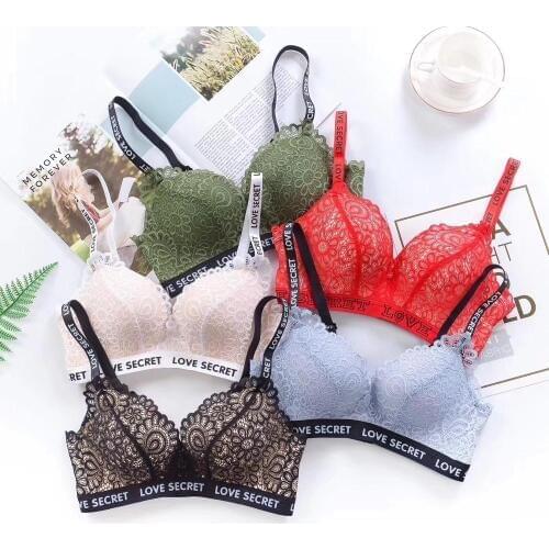 Ready stock Fashion Womens Bra Lace Sexy Underwear Ventilation No Wire Tops Women Bralette Female Lingerie
