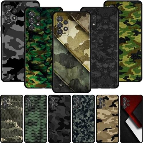 Camouflage Pattern Cover For Samsung Galaxy A51 A71 A41 A31 A11 A01 A72 A52 A42 A32 A22 A21s A02s A12 A02 Black Shell Capa Case