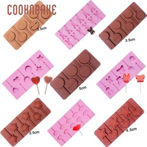 COOKNBAKE Silicone Molds for Lollipop Candy lollipops Form Chocolate sweet sugar tool silicone cake decorating baking mold