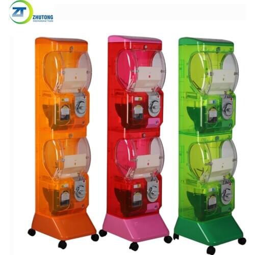 Zhutong two layer gumball gashapon toy capsule vending machine automatic crystal funny capsule toy vending machine