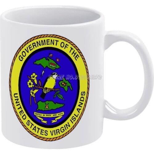 United States Virgin Great Seal Coffee Mugs Ceramic Personalized Mugs 11 Oz White Mug Tea Milk Cup Drinkware Travel Mug Shield E