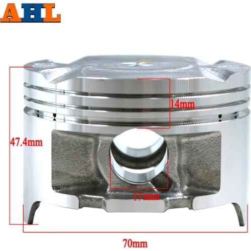 AHL Motorcycle Cylinder Bore Size STD +25 +50 70mm~70.5mm Piston & Piston Ring Kit For HONDA AX-1 AX1 250 NX250 XL250 KW3