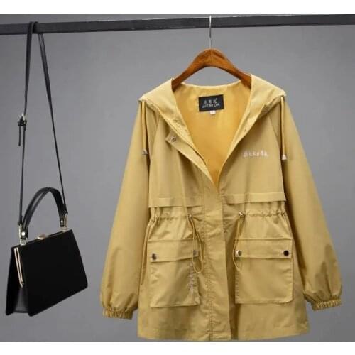 New Womens Hooded Jackets 2021 Spring Autumn Causal Windbreaker Famale Loose Basic Coats Zipper Lightweight Jackets Outwear