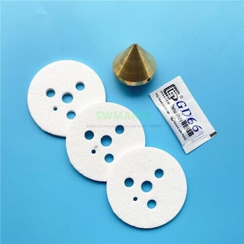 Diamond Hotend Ceramic Insulators Kit With Insulators Thermal Paste and 1.75mm 3 in 1 out Diamond Nozzle 0.4mm