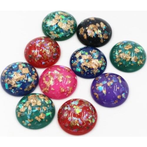 New Fashion 5pcs 25mm 7 Color Shell Fashion Style Flat Back Resin Cabochons Cameo Fit 25mm Cameo Setting Bracelet Tray Earrings