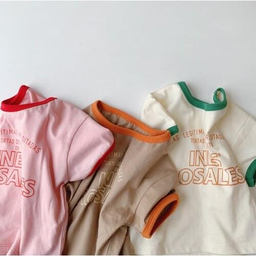 2021 new boys girls t-shirt fashion cotton summer shorts sleeve babys top