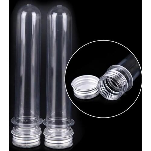 New Arrival 40ml Transparent Mask Bath Salt Test Plastic Tube With Aluminum Cap Empty Clear Pet Cosmetic Tube