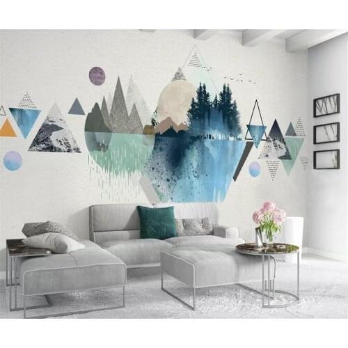 Beibehang Custom wallpaper 3d photo mural Nordic modern minimalist personality geometric mural TV wallpaper 3d papel de parede
