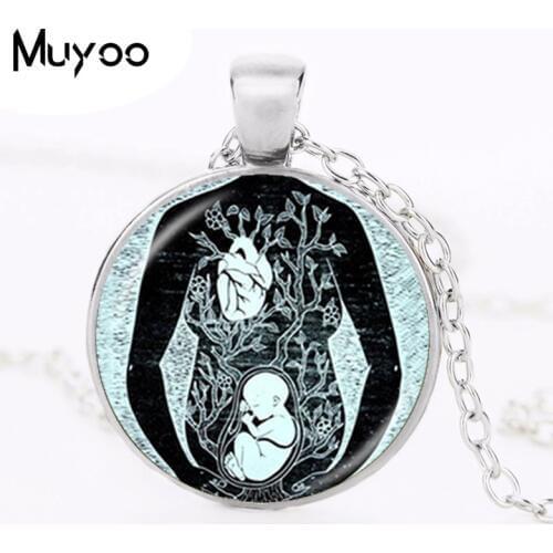 Fetus Necklace Leonardo Drawing Pendant Artist Doctor Midwife Pregnant Mom Baby Pendant Birthing Gifts Women Jewelry HZ1