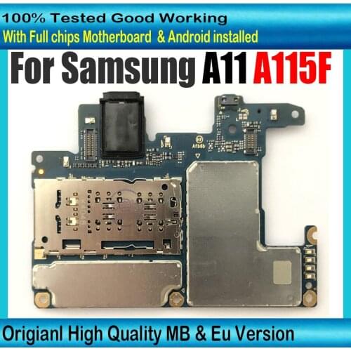 Full Unlocked Logic Board For Samsung Galaxy A11 A115F A115G 32GB Motherboard Tested Good Mainboard With Android System Plate