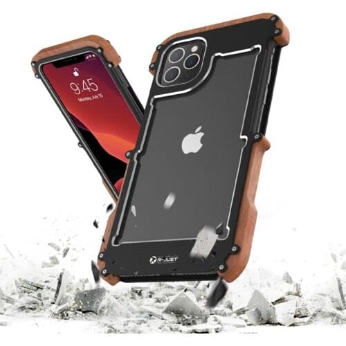 Shockproof Metal Wood Bumper Case For iPhone 11 12 Pro Max Case Aluminum Cover For iPhone SE 2020 6 7 8 Plus X Xr Xs Max 12 Mini