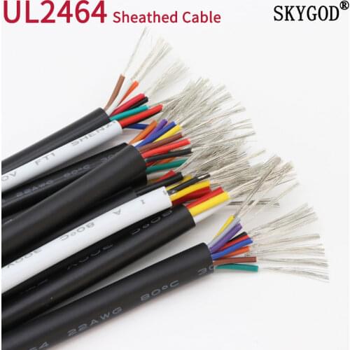 1M 20AWG UL2464 Sheathed Wire Cable Channel Audio Line 2 3 4 5 6 7 8 9 10 Cores Insulated Soft Copper Cable Signal Control Wire