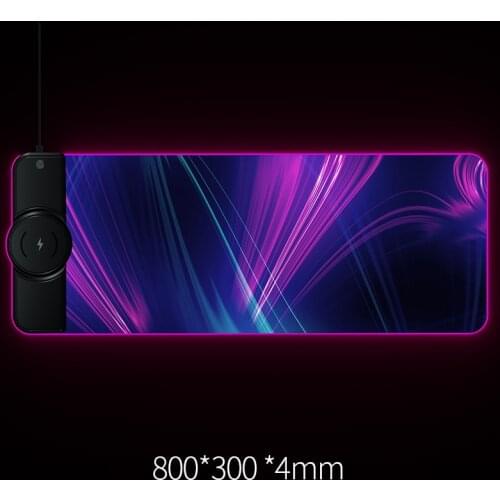 RGB Gaming Wireless Charging Computer Mousepad Colorful Luminous Rubber No-slip Mouse Pad PC Laptop Keyboard Desk Carpet