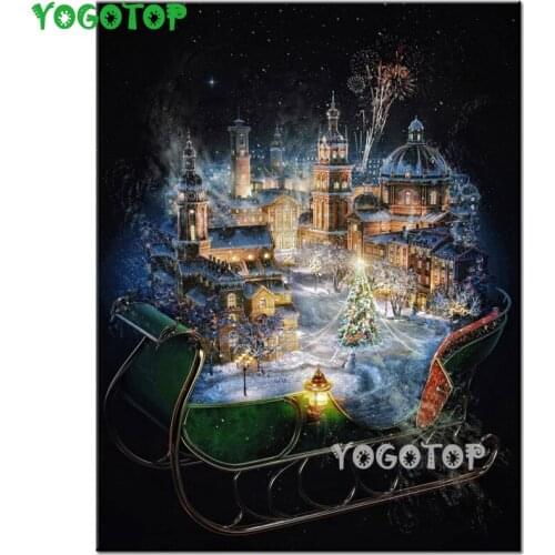 Christmas gift diamond Painting snow night 3d puzzle toy full diamond embroidery Cross Stitch mosaic patterns wall art YY4585