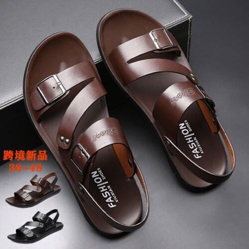 Man Sandals 2021 Summer Beach Sandals Leather Sandals Men Designer Shoes Men Open Shoes Men Zapatos De Hombre Erkek Ayakkab39-48