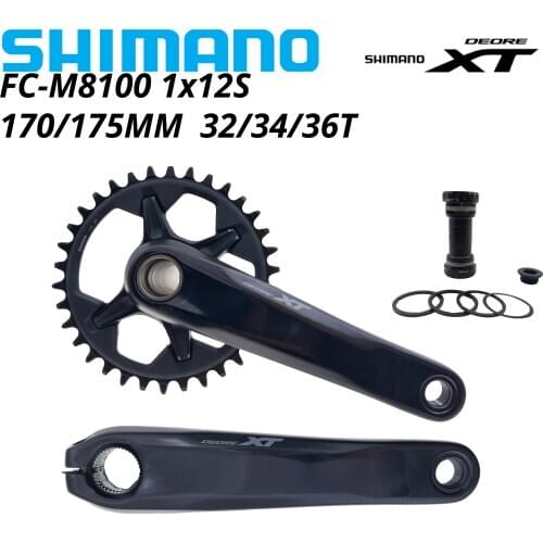 SHIMANO DEORE FC-M8100 12 SPEED 170-34T 12S 170-36T 175-32T FRONT CHAINRING CRANKSET m6800 12v CRANKARM WITH BB-MT800 CHAINWHEEL