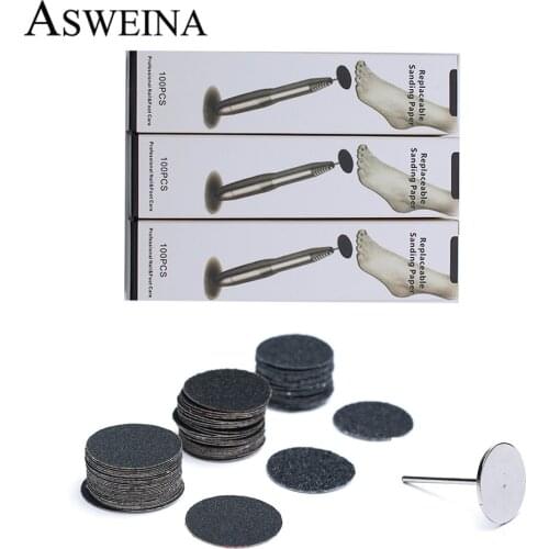 100pcs /Box Replace Sanding Paper for Electric Feet Callus Remover Cutter Electric Foot File Pedicure Rasp Polishing Cleaning