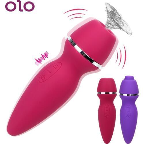 OLO Clit Sucker Vibrator Clitoris Nipple Sucking Sex Oral Licking with Two Head 7 Speed Sex Toys for Women Blowjob Vibrating
