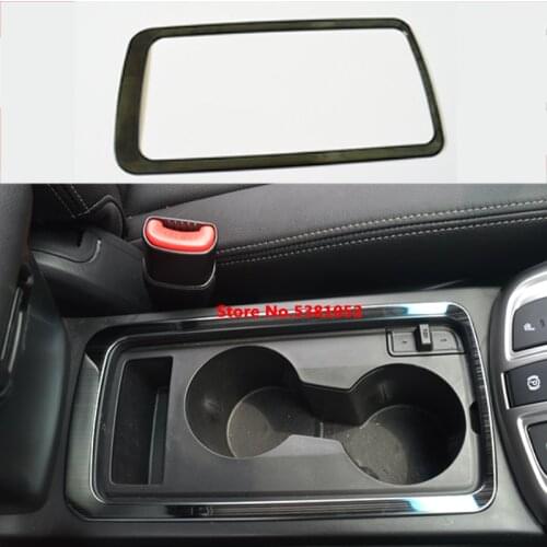 Car Styling Stainless Steel Center Console Water Cup Holder Cover Trim For Chevrolet Holden For Captiva 2012 2013 2014 2015