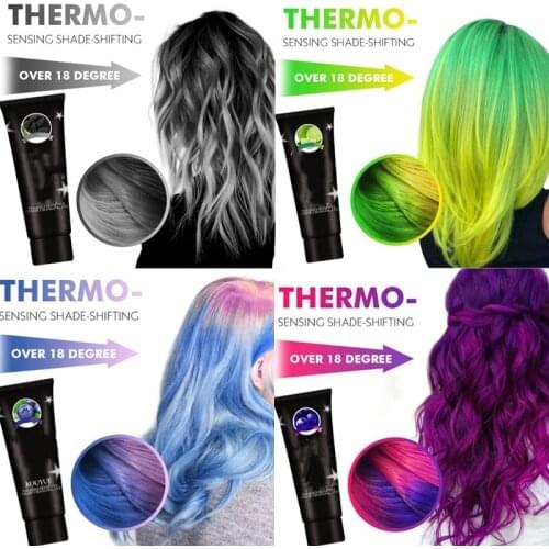 Thermochromic Color Changing Wonder Dye Mermaid Hair Dye Gray Hair Color Cream Thermo Sensing Shade Shifting Hair Color Wax