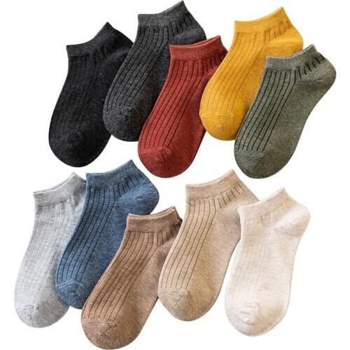 Spring Summer Unisex Socks Solid Color Thin Breathable Couple Socks Comfortable Cotton Ankle Women Socks Simple Sports Men Socks