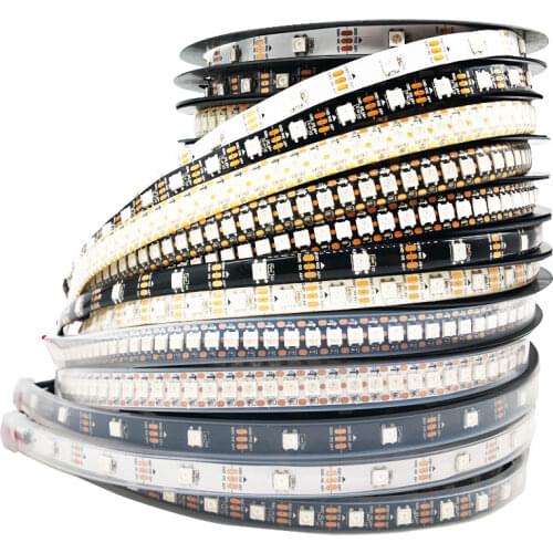 WS2812B 1m/2m/3m/4m/5m WS2812 Strip Lights Smart RGB Individually Addressable LED Black/White PCB Waterproof IP30/65/67
