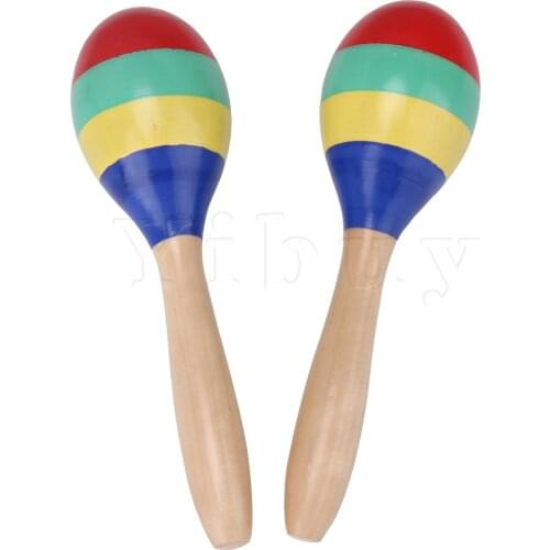 Yibuy 2 Pcs 23.4cm Length Wooden Percussion Children Musical Sand Ball Hammmer