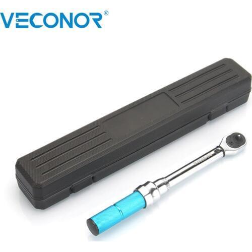 1/4"DR 5-25 NM Preset Adjustable Torque Wrench Torque Quick Spark Plug Wrench Spanner Car Bicycle Repair Hand Tools With Case