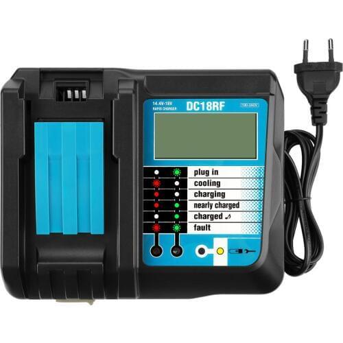 Power Tool Battery LCD Charger for Makita DC18RF Li-Ion Battery Rapid 3.5A Charger BL1430 BL1815 BL1830 BL1860 with USB port