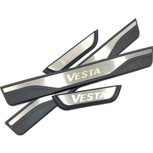 For Lada Vesta SW Cross 2015-2018 2019 Stainless Door Sill Scuff Plate Guard Pedal Protectors Cover Trim Car Styling Accessories