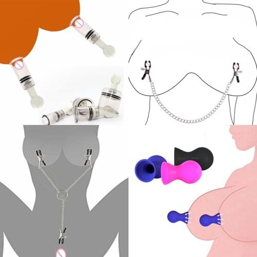 Adult Games Clitoris Nipple Clamps BDSM Breast Adjustable Metal Clip Massager Nipple Sucker Balls Vacuum Pump Sex Toys For Women