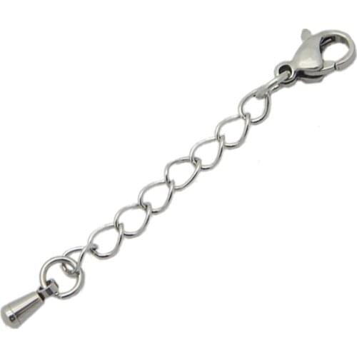 10pcs/lot 5cm/5.5cm/6cm/6.5cm/7cm Stainless Steel Bracelet Extended Chains with Lobster Claps Fit DIY Jewelry Making Findings