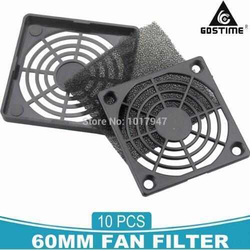10PCS lot PC Computer Black Plastic Dustproof 60mm 6cm Fan Filter