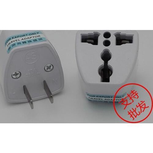 100Pcs / Lot High quality Universal EU US AU to US AC Travel Power Plug Charger Adapter Converter Travel Adaptors US Plug