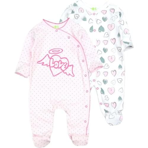 2 PCS/LOT Newborn Baby Girls Clothing Cute Cartoon Jumpsuit 0-12Months Long Sleeve de bebe Infantil Costumes Baby Clothes