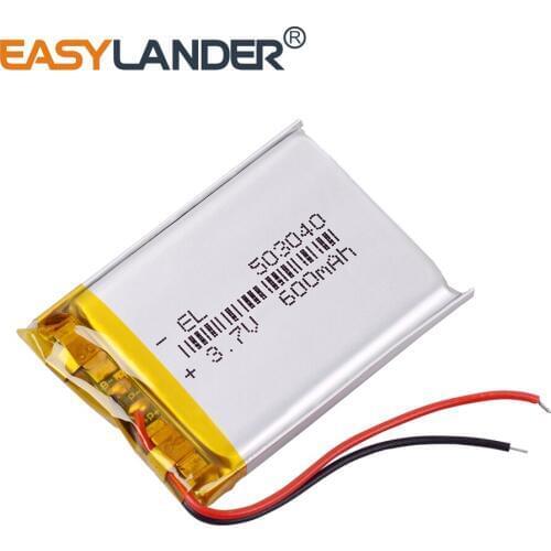 3.7V 600mAh battery 503040 Lithium Polymer Li Po li ion Rechargeable Battery For Mp3 MP4 MP5 GPS bluetooth electronics part