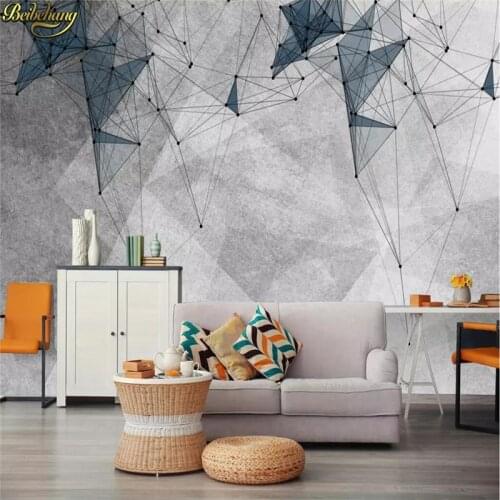 Beibehang Custom 3d wallpaper mural modern minimalist Nordic personality abstract geometric line mural TV background wall