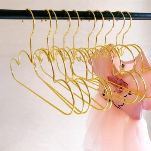 5pcs Hangers Non Slip Metal Toddlers Clothes Hanger Golden Kids Cloud Shape Coat Hanger Clothing Storage Organizer Rack