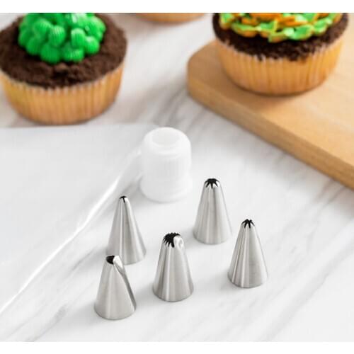 6 Packs Piping Tips Icing Nozzles Pastry Bag for Cookies Cupcake Cake Puffs